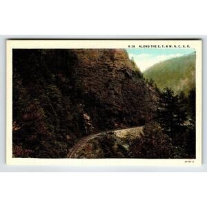 Eastern Tennessee Western North Carolina Railroad Postcard Unused Linen Vintage